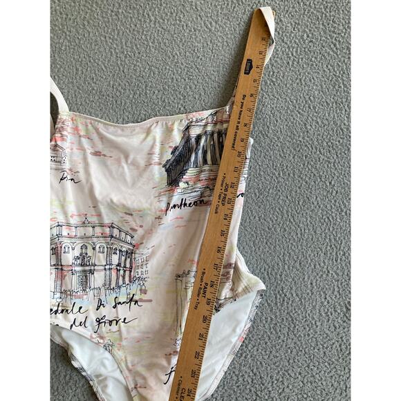 Emilia Wickstead Scarlett One Piece Large Italian City Art Print Pink Swimsuit - Picture 16 of 16